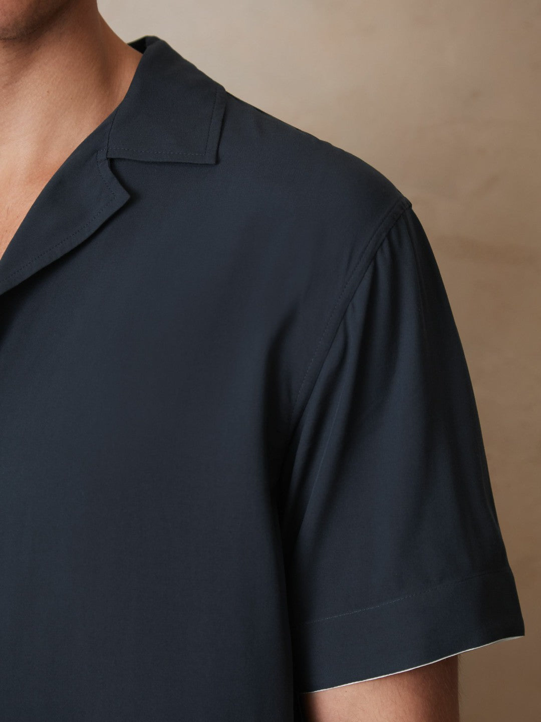 | Ché Stripe-Cuff Shirt in Navy | Reiss Men Featured