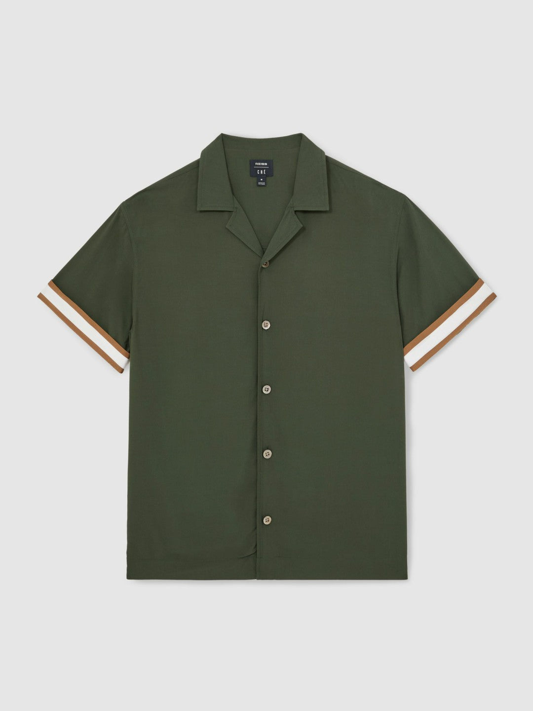 | Ché Stripe-Cuff Shirt in Pine Green | Reiss Men Trending
