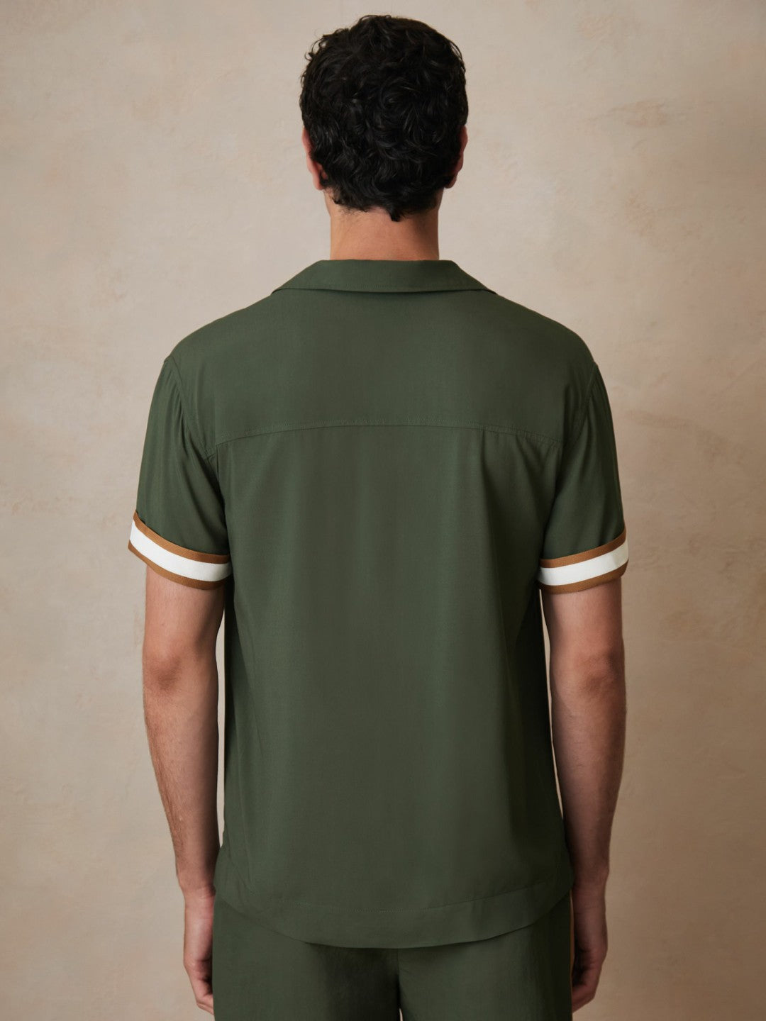 | Ché Stripe-Cuff Shirt in Pine Green | Reiss Men Trending