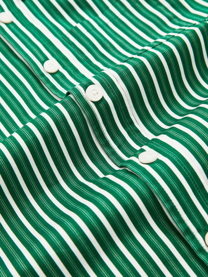13-14 yrs Cotton-Poplin Striped Oversize Shirt in Green/White | Reiss Children & Baby Popular