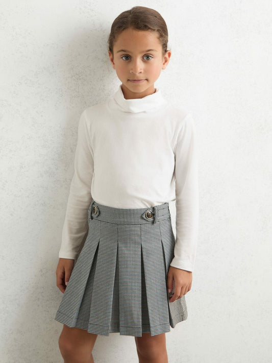 3-9 yrs Cotton-Jersey Roll-Neck Top with Stretch in Ivory | Reiss Children & Baby Premium