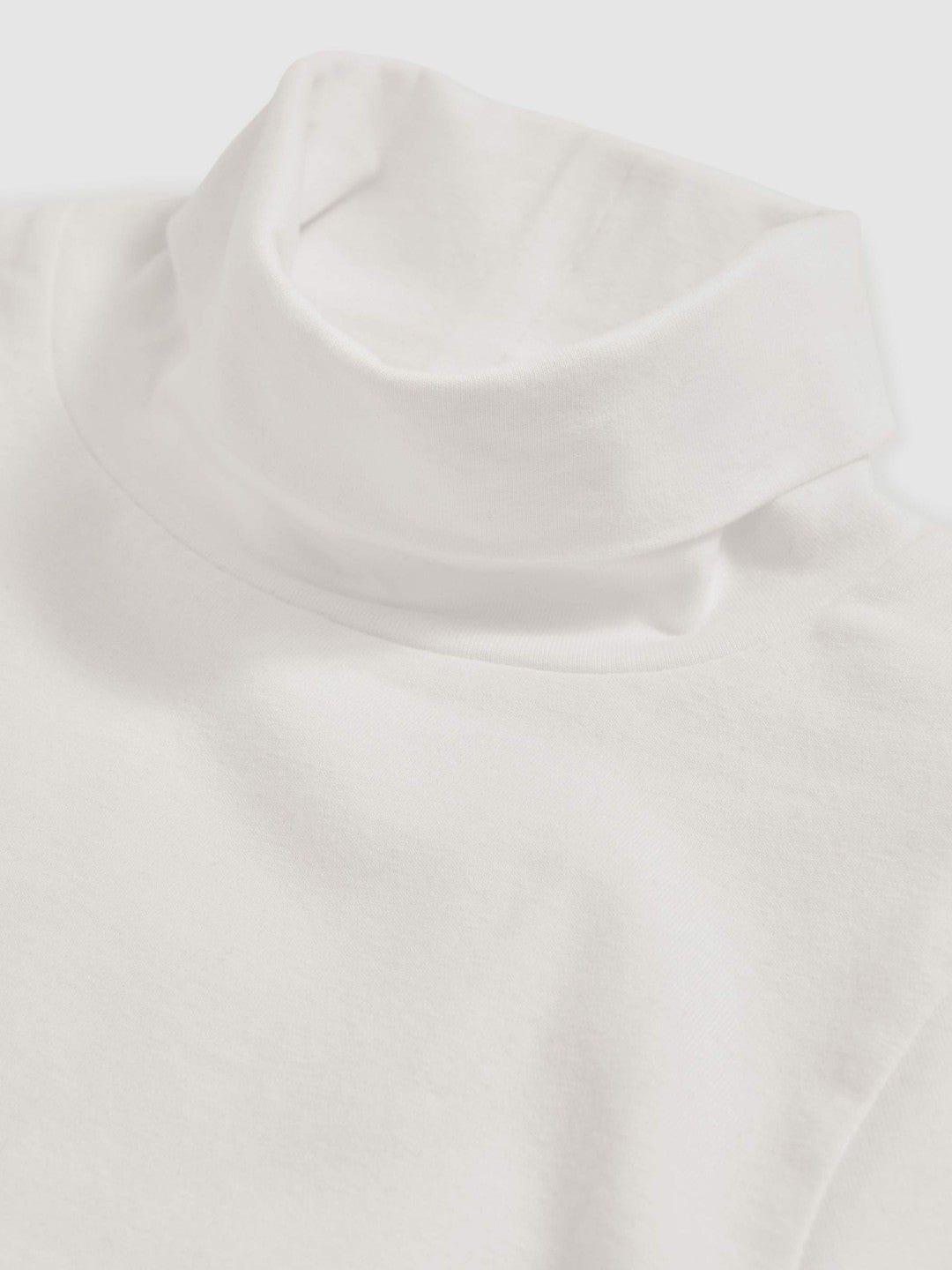 3-9 yrs Cotton-Jersey Roll-Neck Top with Stretch in Ivory | Reiss Children & Baby Premium