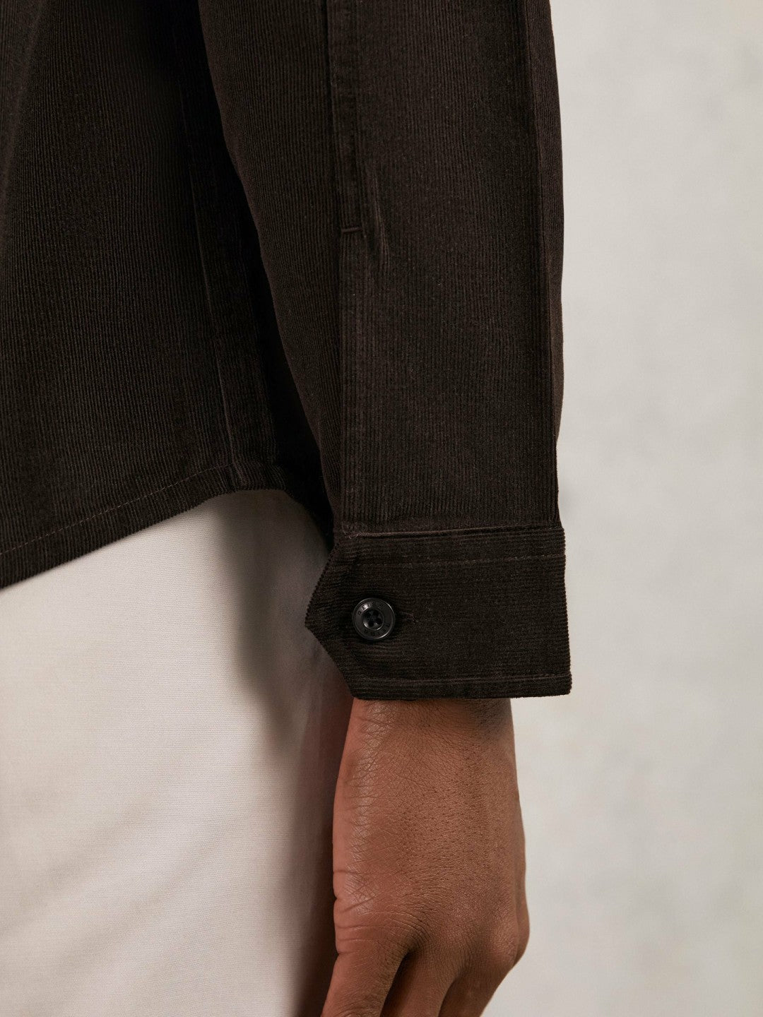 Cotton Corduroy Twin-Pocket Overshirt in Brown | Reiss Men Exclusive