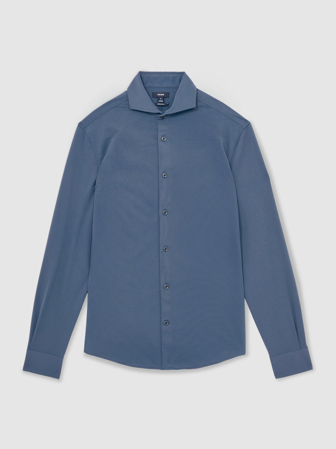 Stretch Jersey Cutaway-Collar Shirt in Dark Airforce Blue | Reiss Men Featured