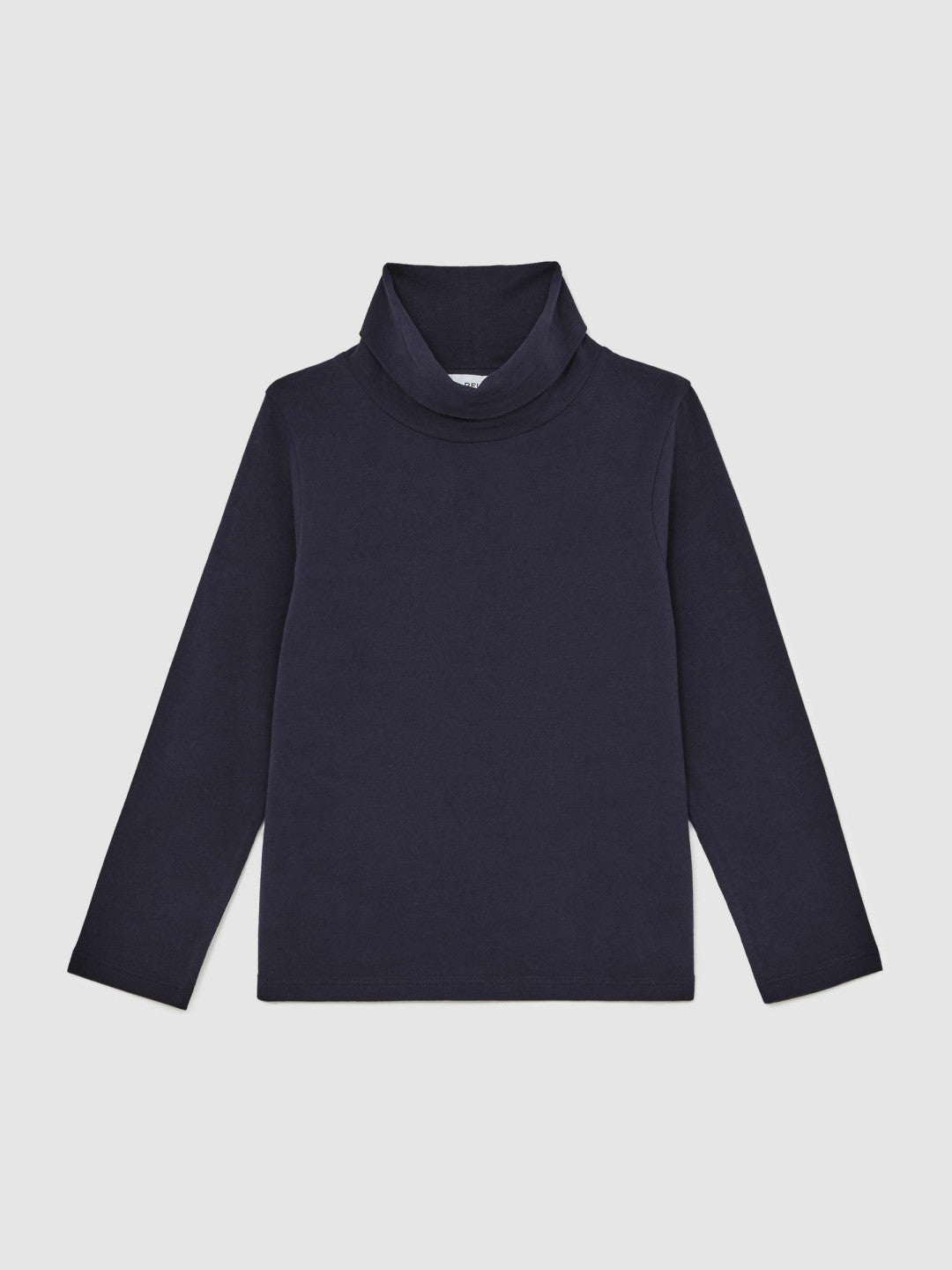 9-13 yrs Cotton-Jersey Roll-Neck Top with Stretch in Navy | Reiss Children & Baby Popular