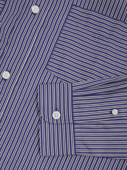 Cotton-Poplin Stripe Twin-Pocket Shirt in Blue/White | Reiss Men Exclusive