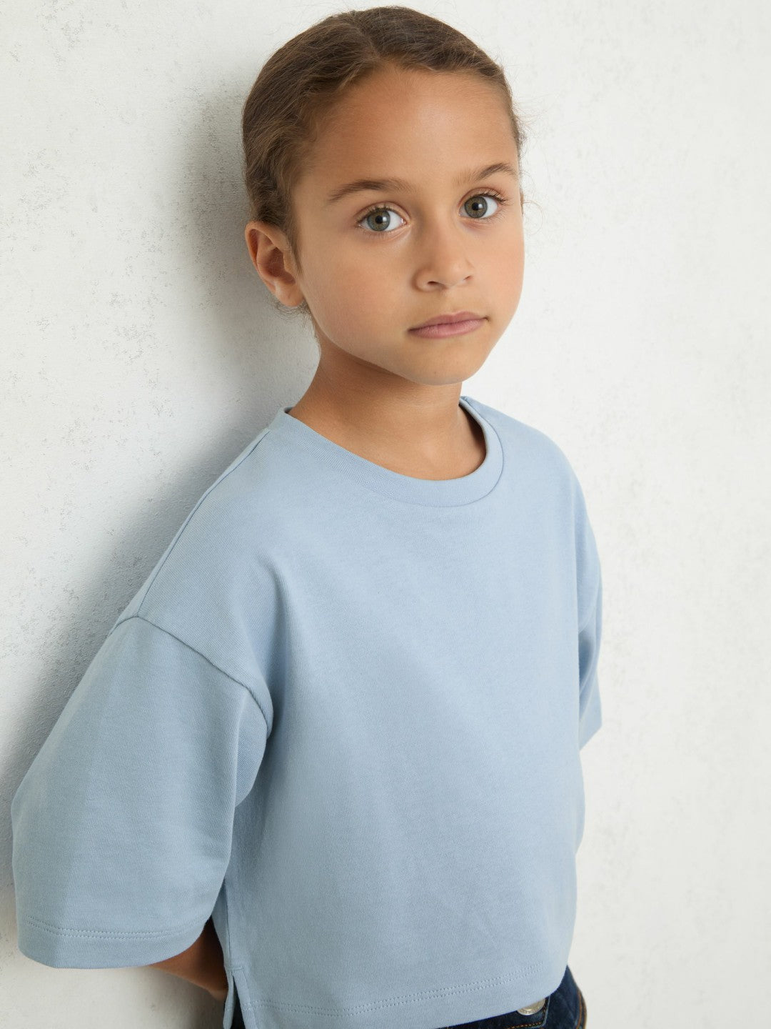 9-13 yrs Cotton Oversized Cropped T-Shirt in Blue | Reiss Children & Baby Popular