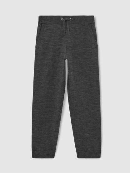 13-14 yrs Merino Wool Cuffed Joggers in Derby Grey Melange | Reiss Children & Baby Trending