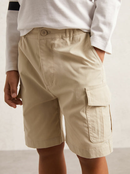 13-14 yrs Ripstop Cargo Shorts in Light Stone | Reiss Children & Baby Recommended