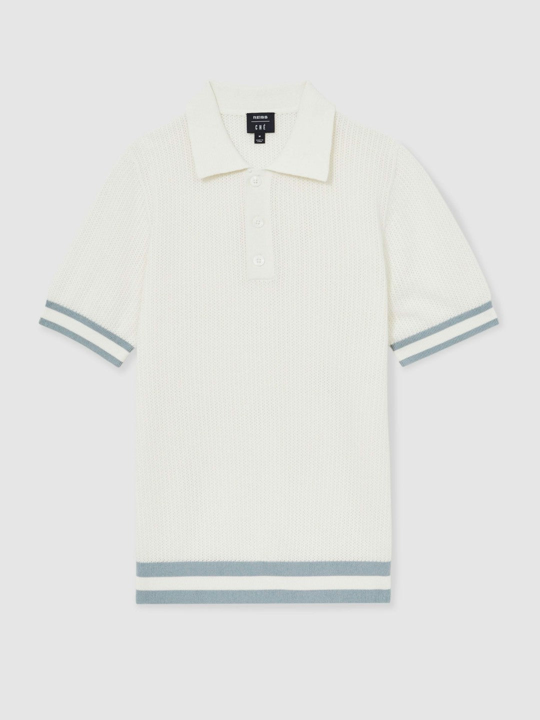 | Ché Cotton Knit Polo Shirt in White | Reiss Men New