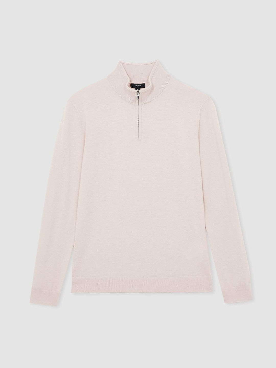 Merino Wool Half-Zip Jumper in Beige | Reiss Men Trending