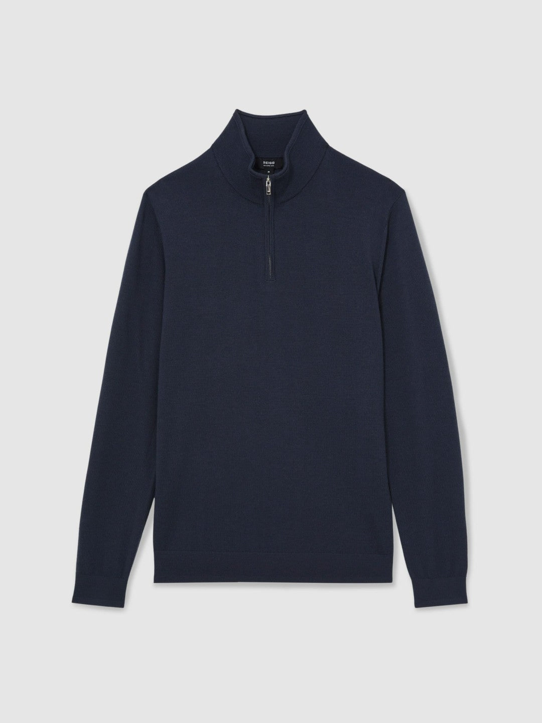 Merino Wool Half-Zip Jumper in Midnight Navy | Reiss Men Best Seller