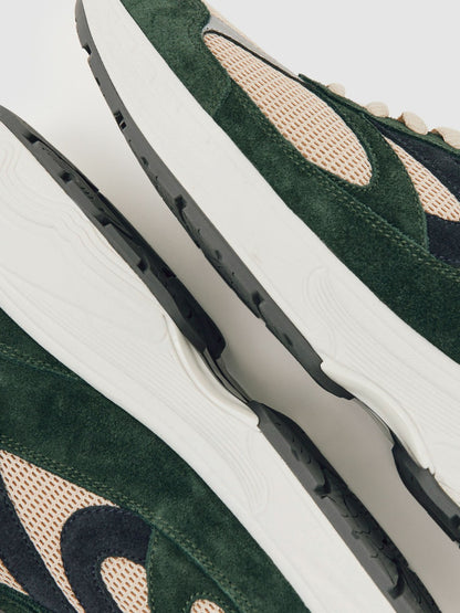 Panelled Running Trainers in Forest Green/Stone | Reiss Men Popular