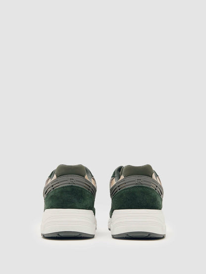 Panelled Running Trainers in Forest Green/Stone | Reiss Men Popular
