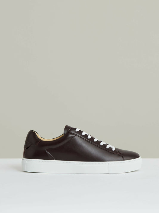 Leather Low-Top Trainers in Plum Purple | Reiss Men Premium