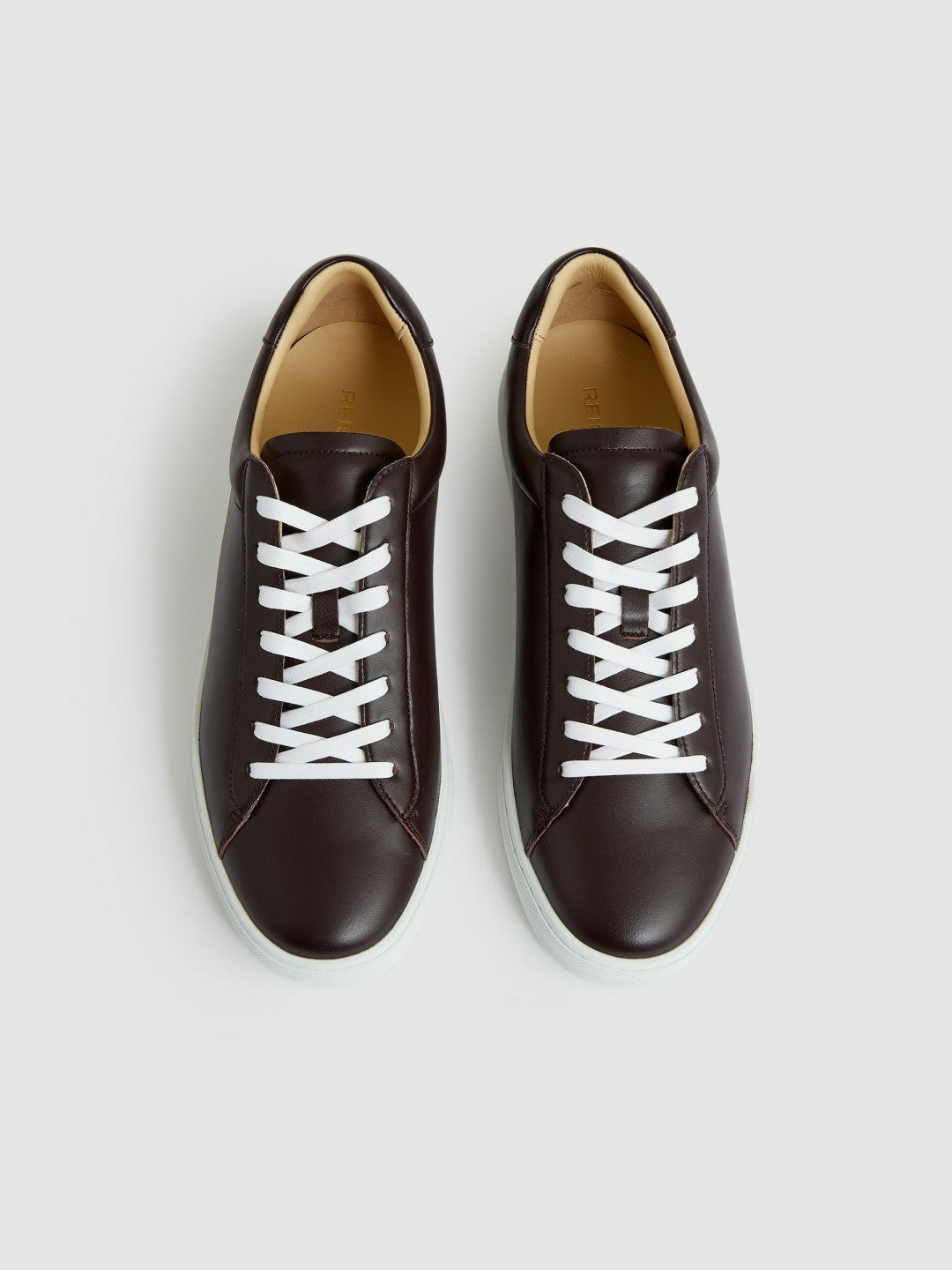 Leather Low-Top Trainers in Plum Purple | Reiss Men Premium