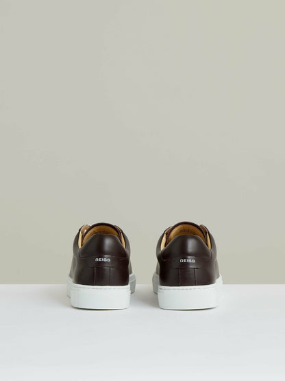 Leather Low-Top Trainers in Plum Purple | Reiss Men Premium