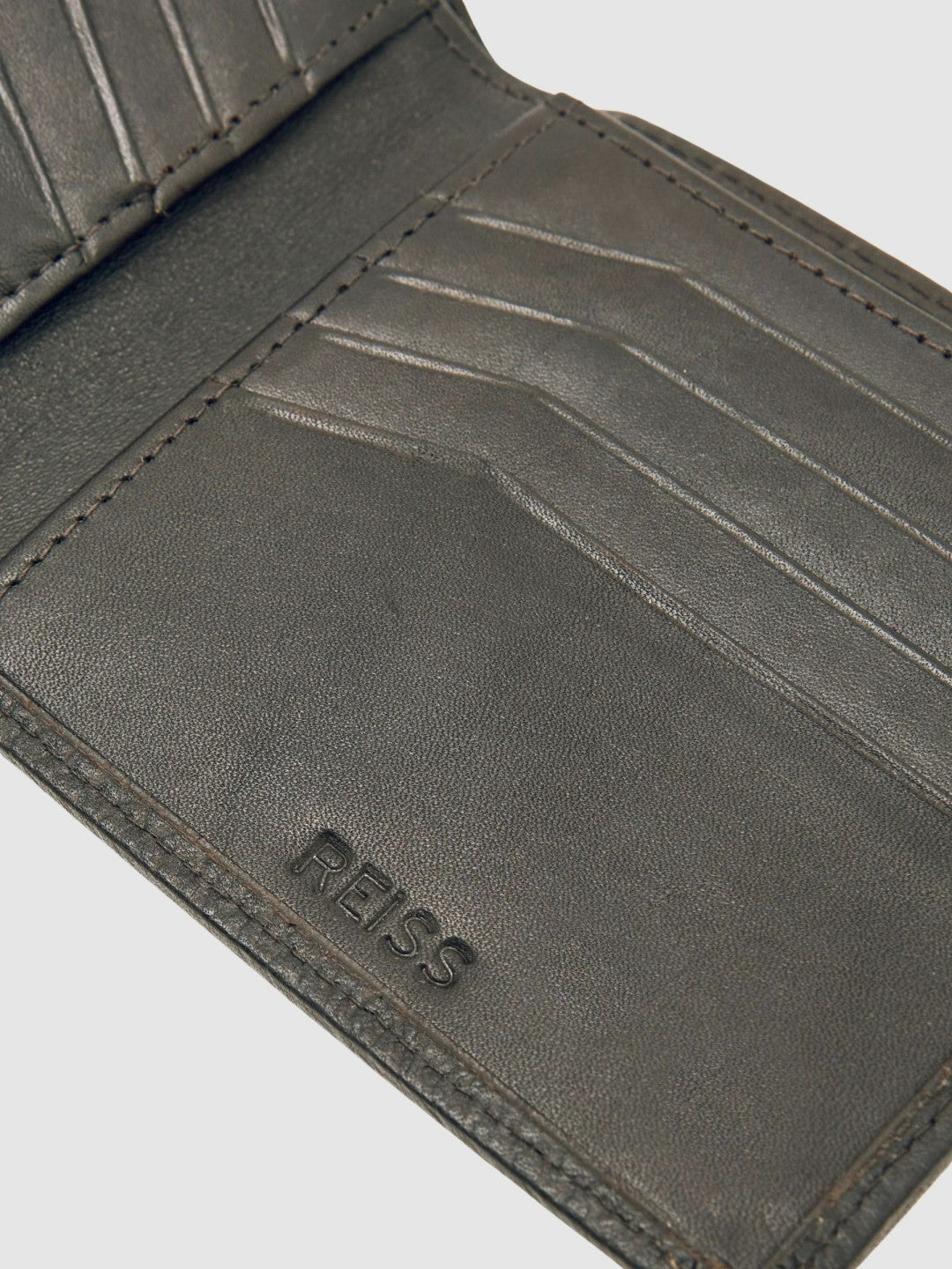 Grained Leather Wallet in Chocolate | Reiss Men Recommended