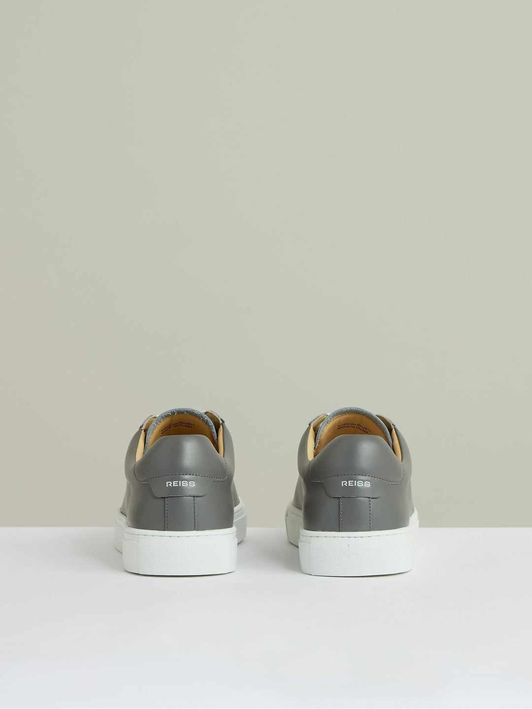 Leather Low-Top Trainers in Graphite Grey | Reiss Men Best Seller