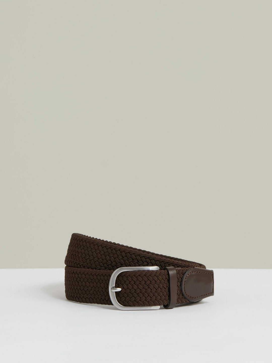 Basket Weave Belt in Dark Brown | Reiss Men New