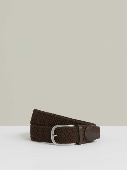Basket Weave Belt in Dark Brown | Reiss Men New
