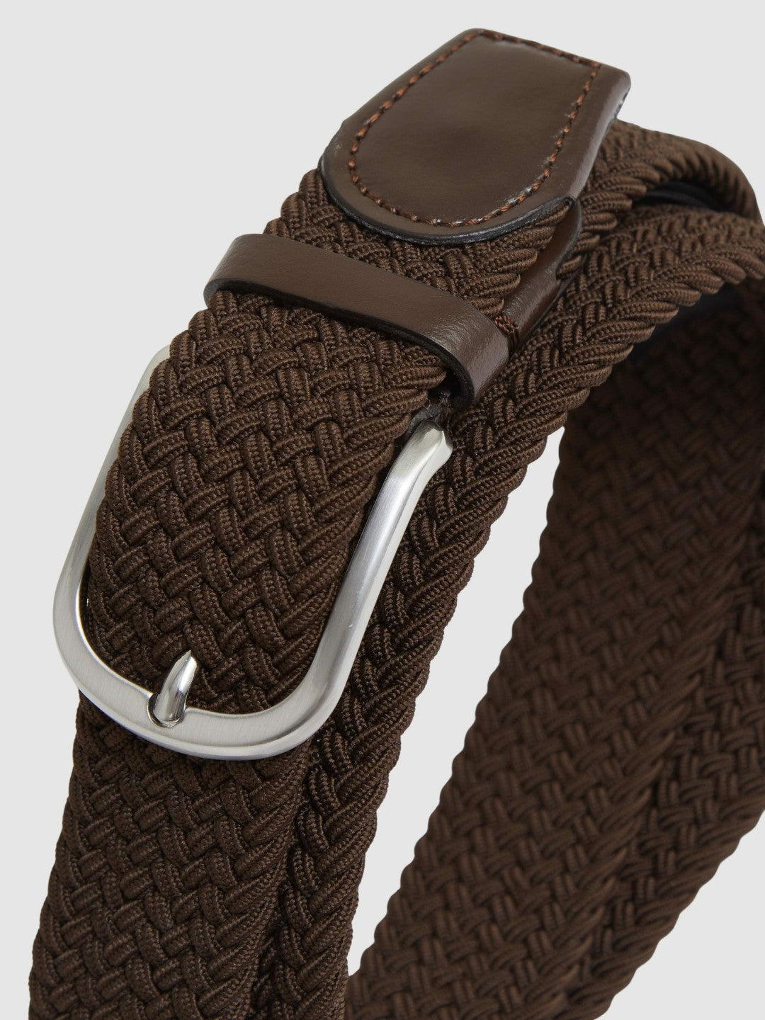 Basket Weave Belt in Dark Brown | Reiss Men New