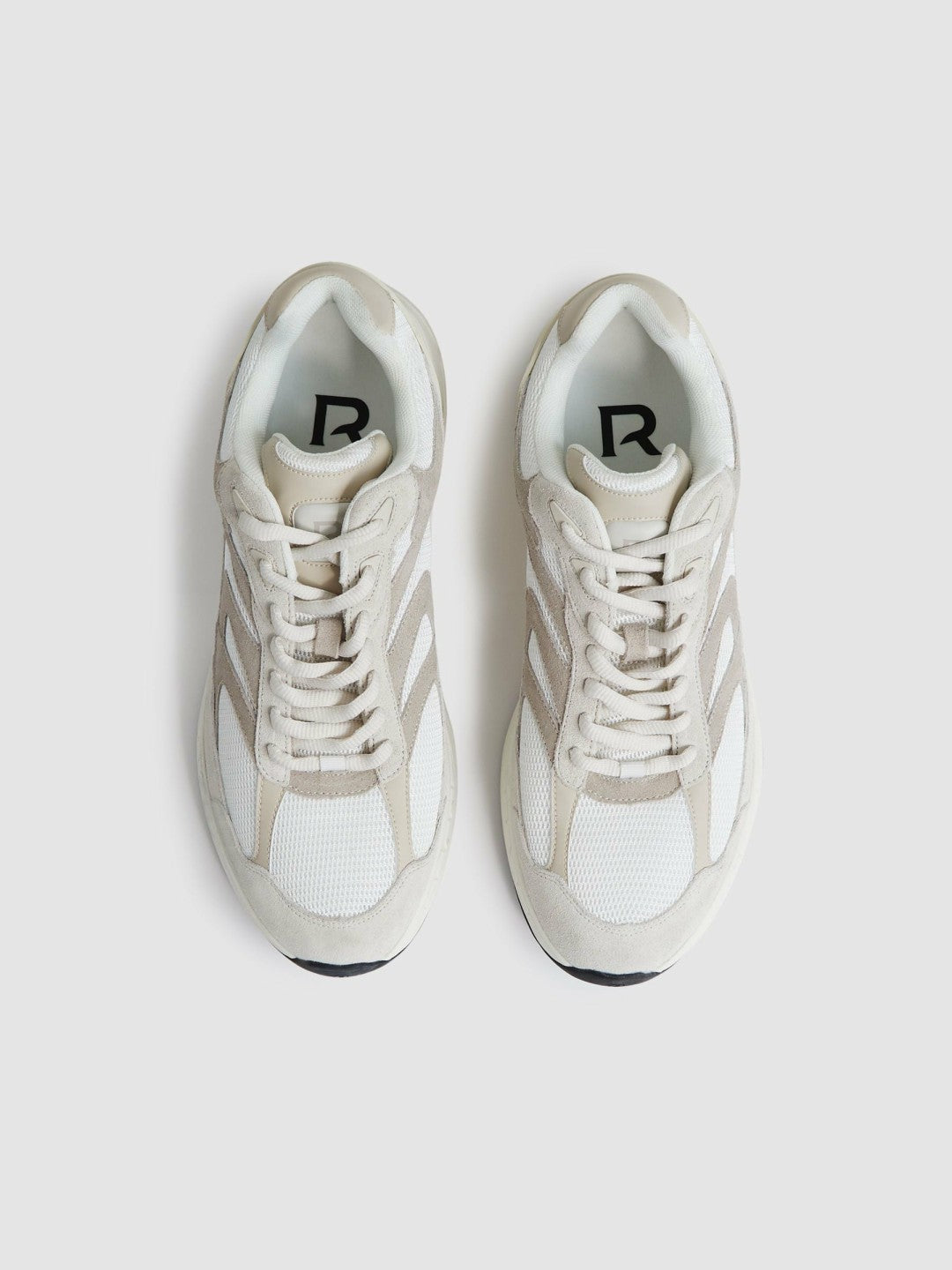 Panelled Running Trainers in Off White/Stone | Reiss Men Featured