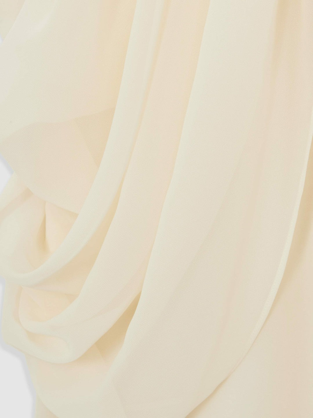 Draped Chiffon Sleeveless Mini Dress in Ivory | Reiss Women Featured