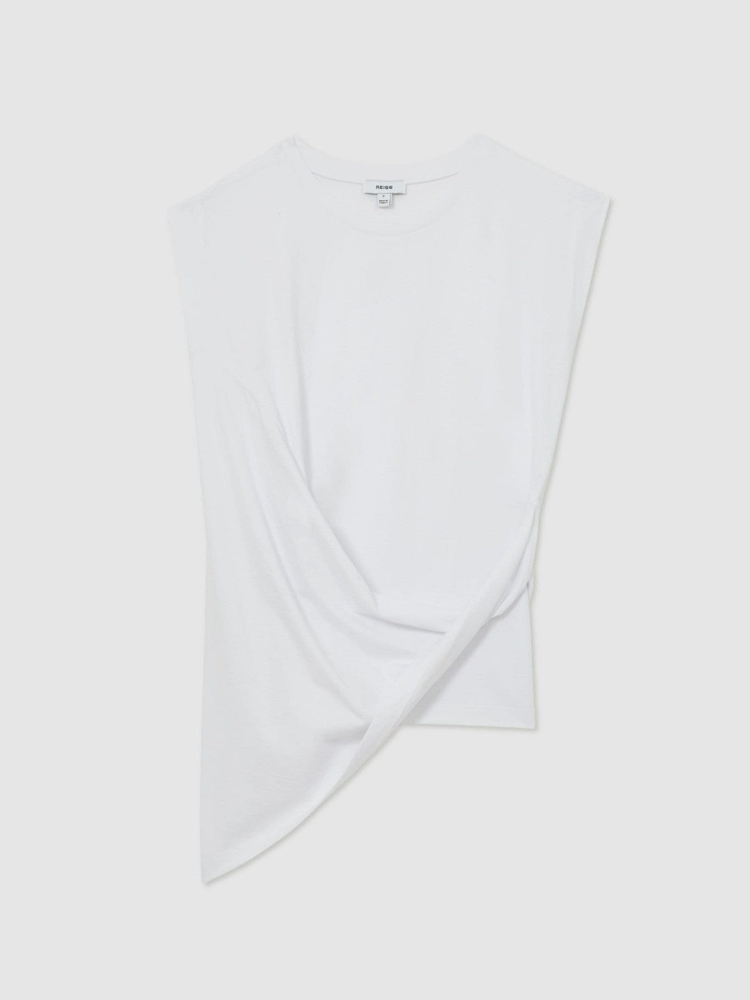 Cotton Drape T-Shirt in White | Reiss Women Recommended