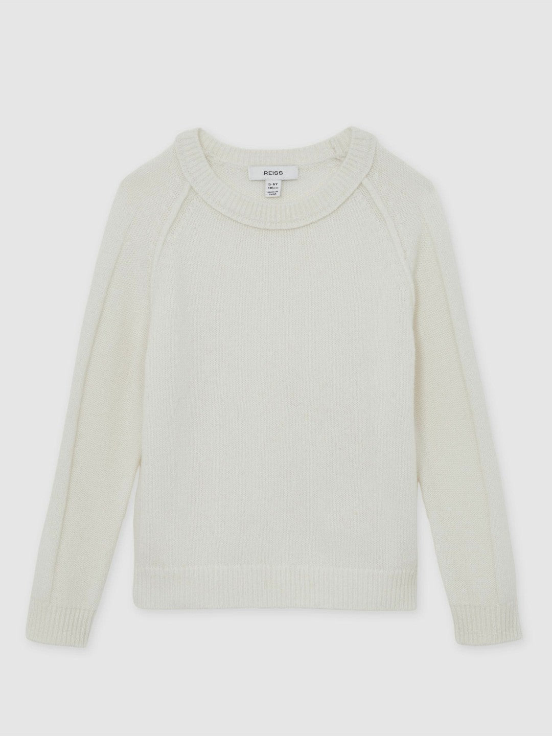 9-13 yrs Wool-Cashmere Reverse-Seam Jumper in Off White | Reiss Children & Baby Exclusive