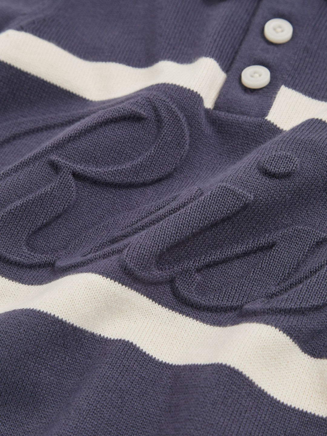 3-9 yrs Cotton Logo-Embossed Knit Polo Shirt in Indigo Blue/White | Reiss Children & Baby Signature