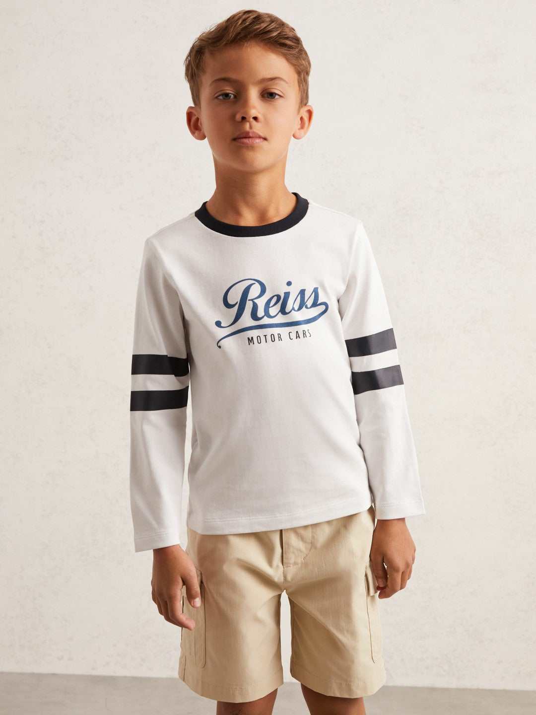 3-9 yrs Cotton Motor Cars Logo T-Shirt in White/Blue | Reiss Children & Baby Premium