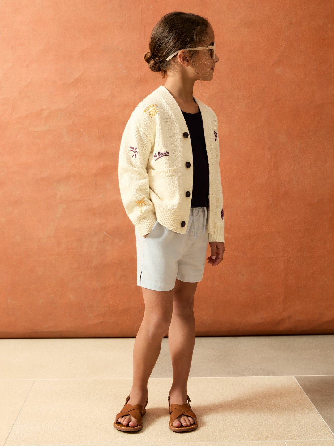 13-14 yrs SmileyWorld Embroidery Cardigan Unisex Fit in Off White | Reiss Children & Baby Premium