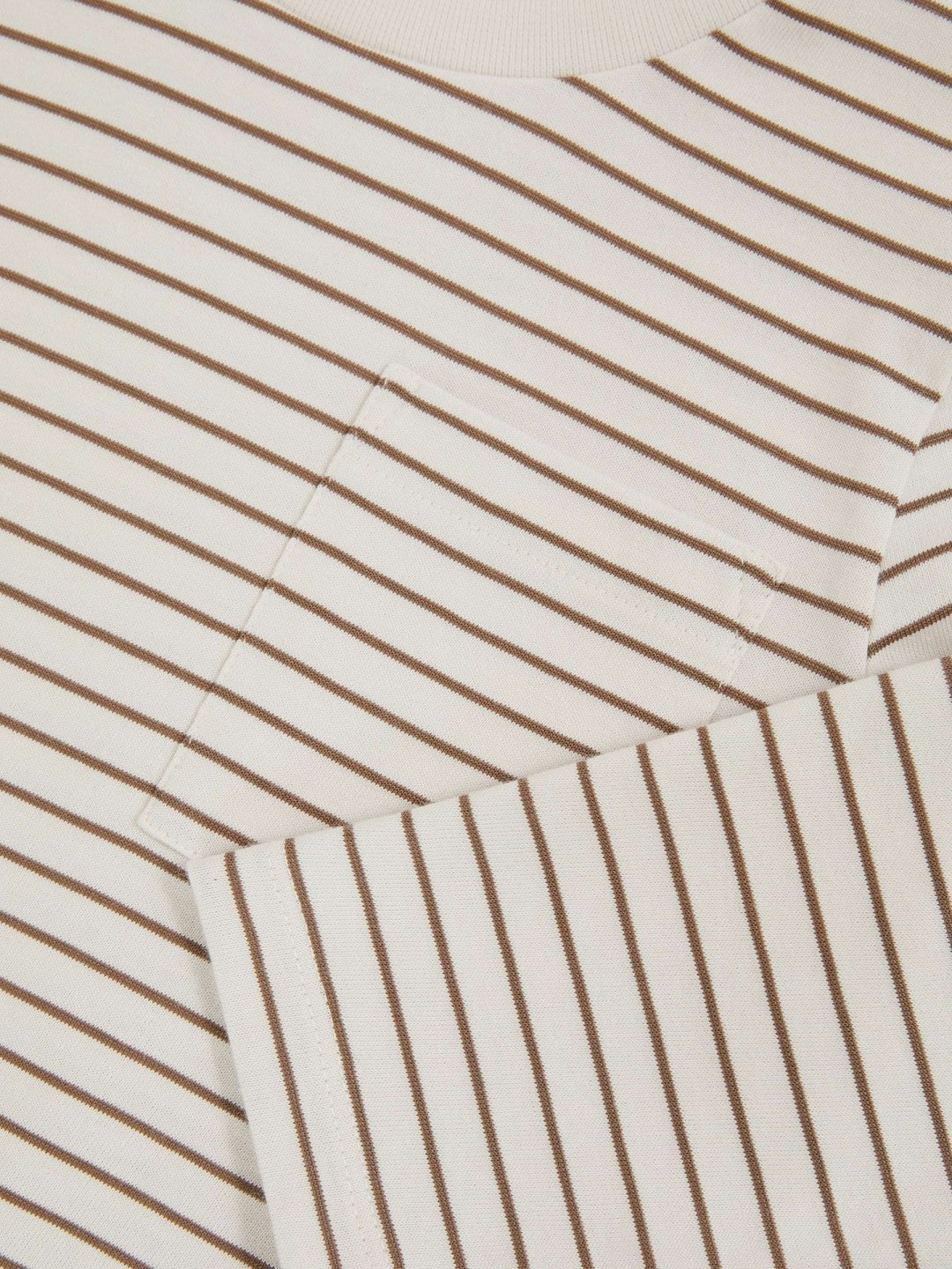 9-13 yrs Stretch-Cotton Stripe T-Shirt in Off White/Camel | Reiss Children & Baby Exclusive