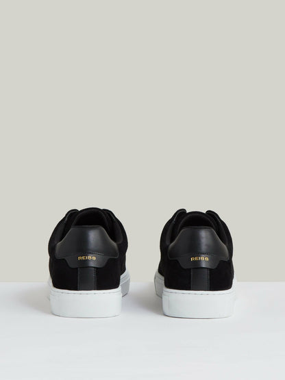 Suede Slip-On Elasticated Trainers in Black | Reiss Men Popular