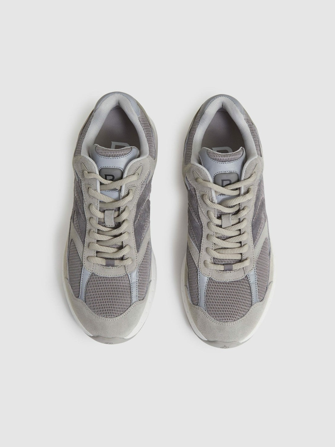 Panelled Running Trainers in Grey | Reiss Men Featured