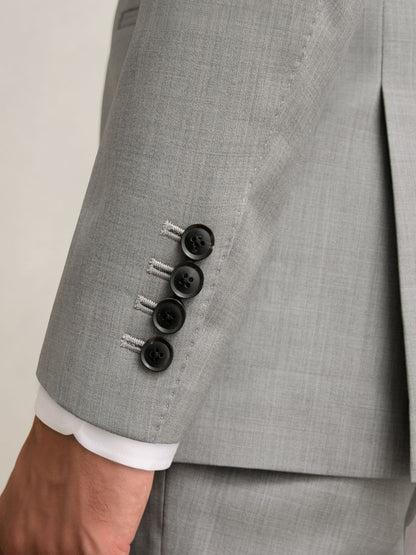 Slim-Fit Wool Single Breasted Suit Blazer in Mid Grey | Reiss Men Signature