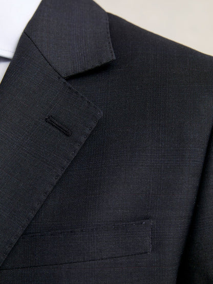 Slim-Fit Wool Single Breasted Check Suit Blazer in Navy | Reiss Men New