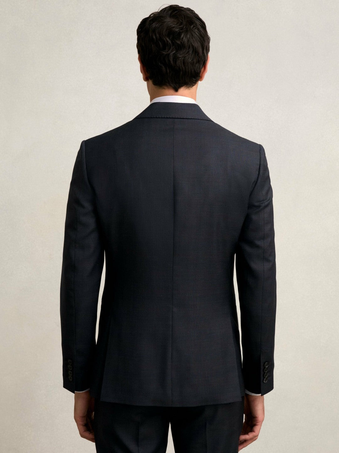 Slim-Fit Wool Single Breasted Check Suit Blazer in Navy | Reiss Men New