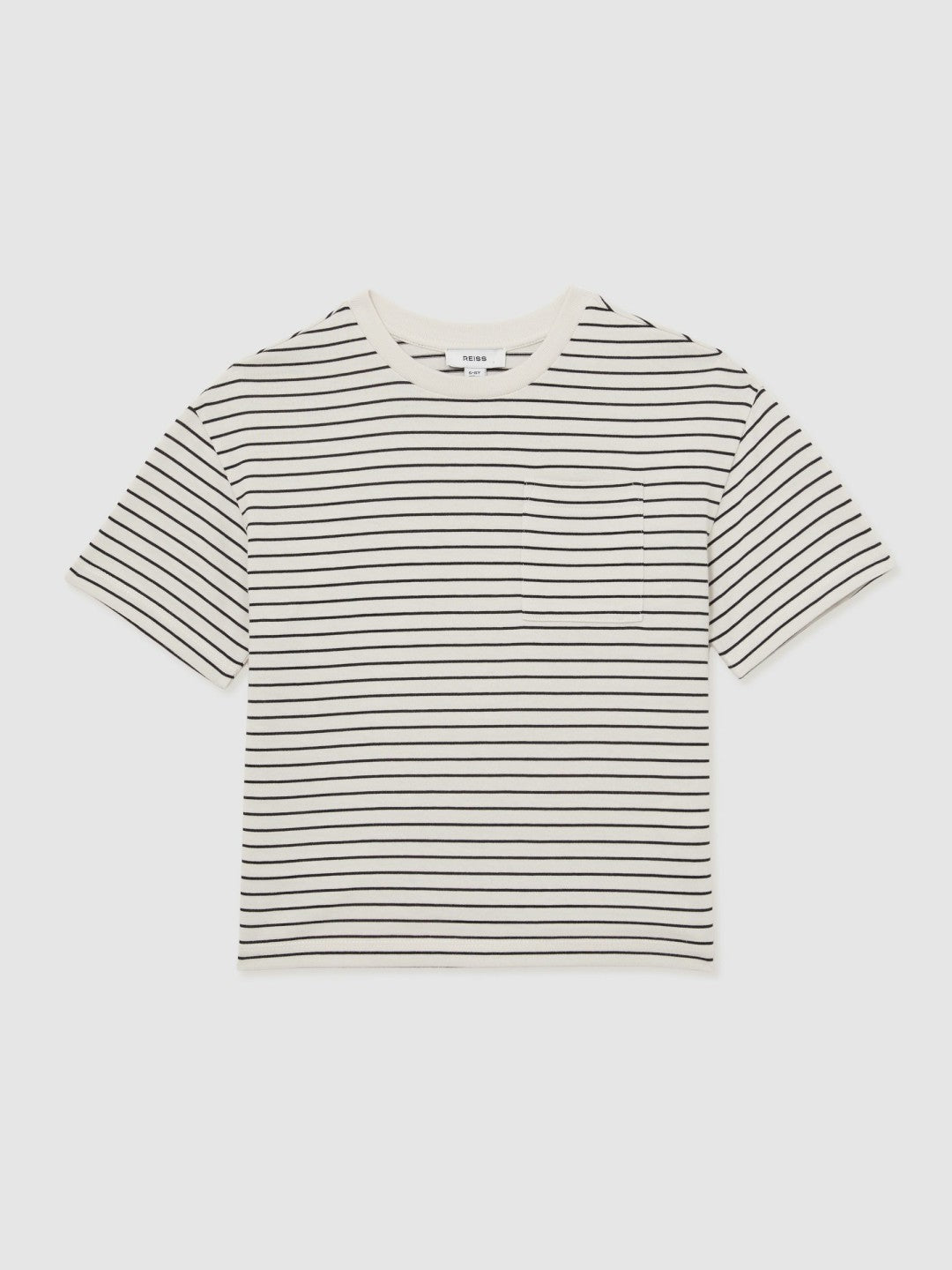 13-14 yrs Cotton-Blend Stripe T-Shirt in White/Navy | Reiss Children & Baby Signature
