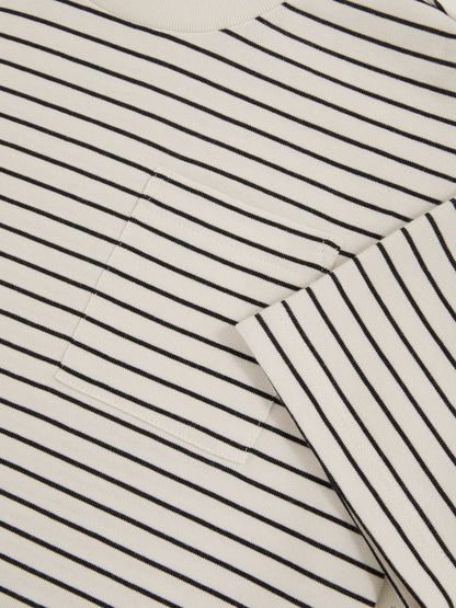 13-14 yrs Cotton-Blend Stripe T-Shirt in White/Navy | Reiss Children & Baby Signature