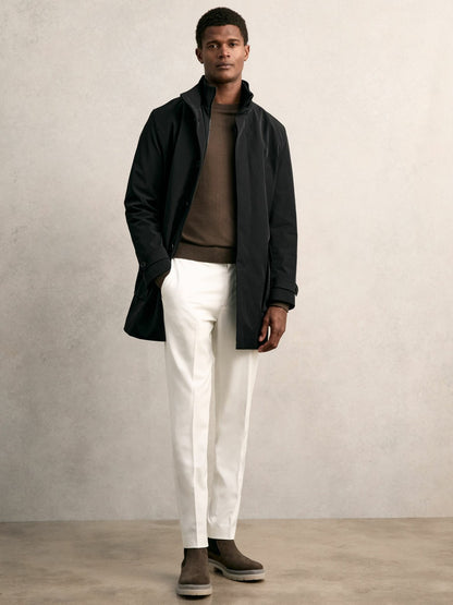 Hybrid Removable-Gilet Overcoat in Black | Reiss Men Popular