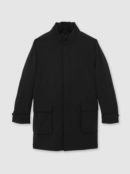 Hybrid Removable-Gilet Overcoat in Black | Reiss Men Popular