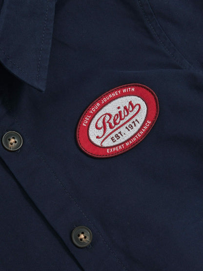 Cotton Removable-Hood Motor Cars Jacket in Navy | Reiss Children & Baby Recommended