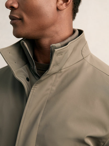 Hybrid Removable-Gilet Overcoat in Mushroom Brown | Reiss Men Signature