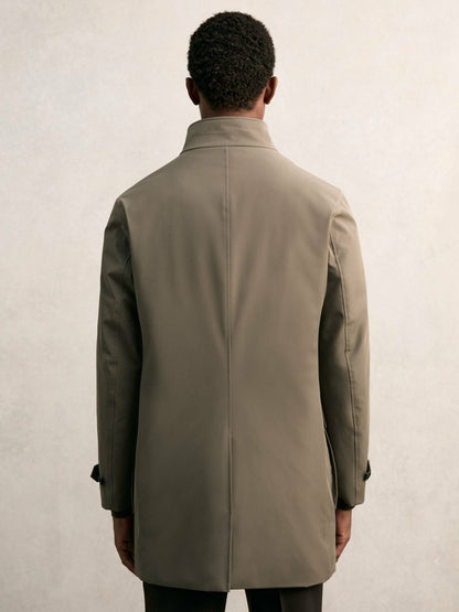 Hybrid Removable-Gilet Overcoat in Mushroom Brown | Reiss Men Signature