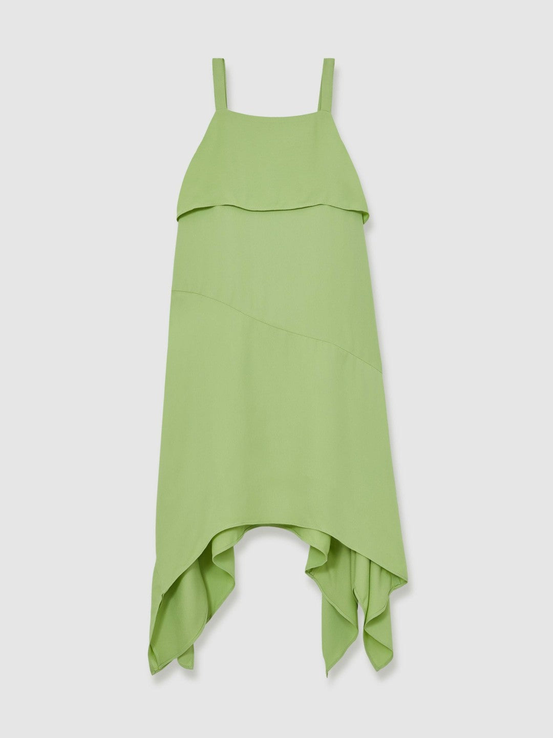 9-13 yrs Handkerchief-Hem Sleeveless Dress in Green | Reiss Children & Baby Best Seller