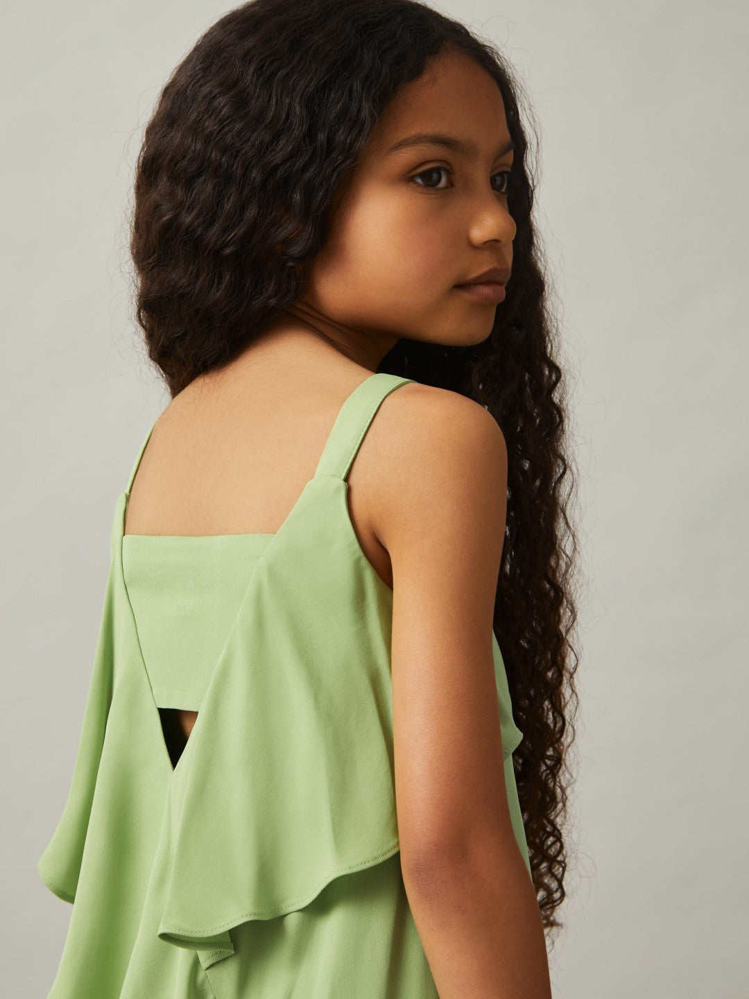 9-13 yrs Handkerchief-Hem Sleeveless Dress in Green | Reiss Children & Baby Best Seller