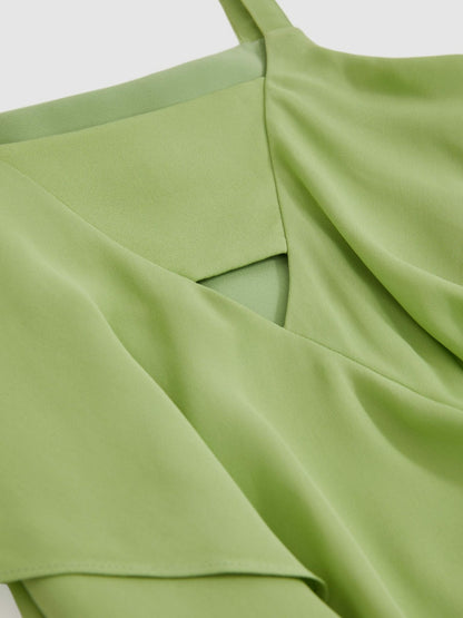 9-13 yrs Handkerchief-Hem Sleeveless Dress in Green | Reiss Children & Baby Best Seller