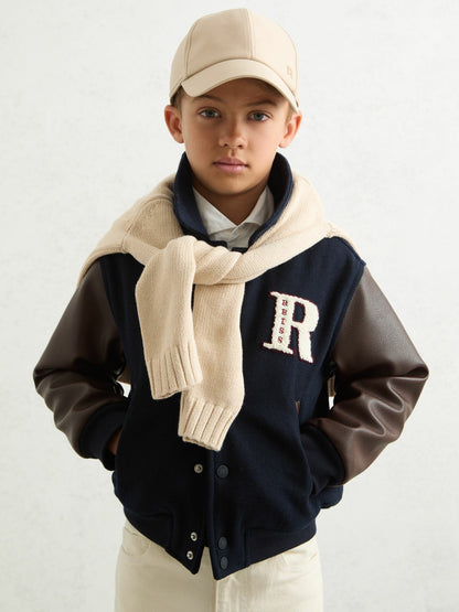 13-14 yrs Motor Cars Press-Stud Bomber Jacket in Navy/Brown | Reiss Children & Baby Premium